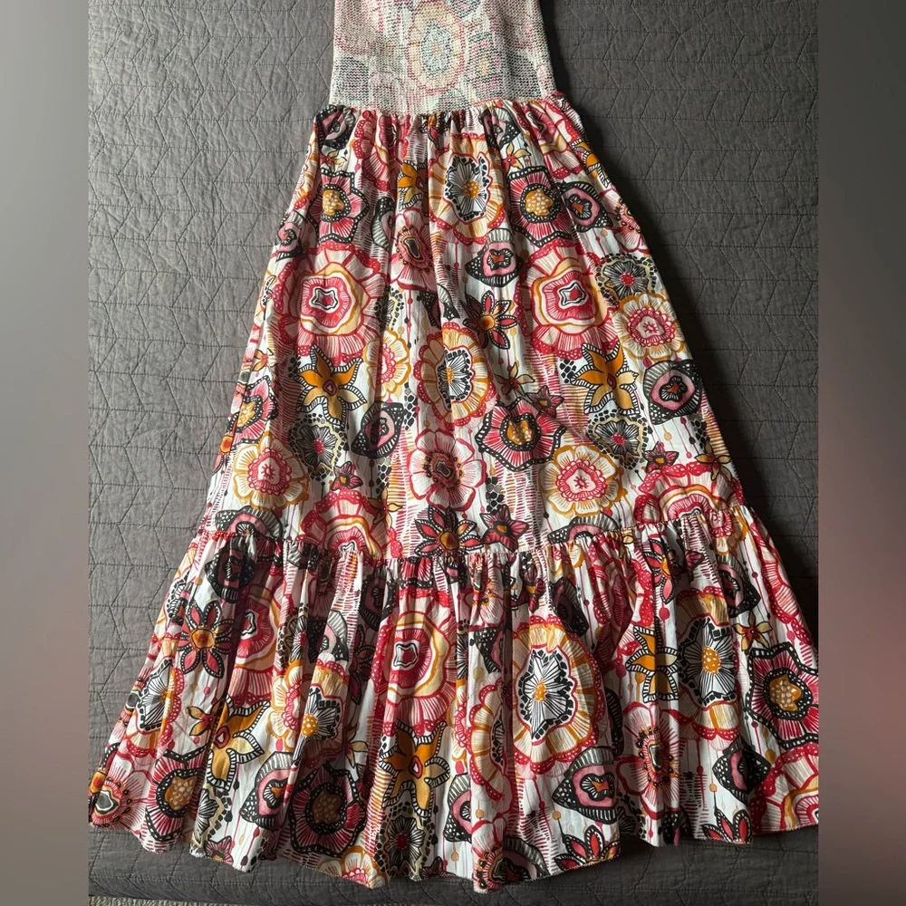 NWT BTB Los Angeles Smocked 100% cotton Flutter Sleeve Maxi Dress Size medium - Picture 5 of 16
